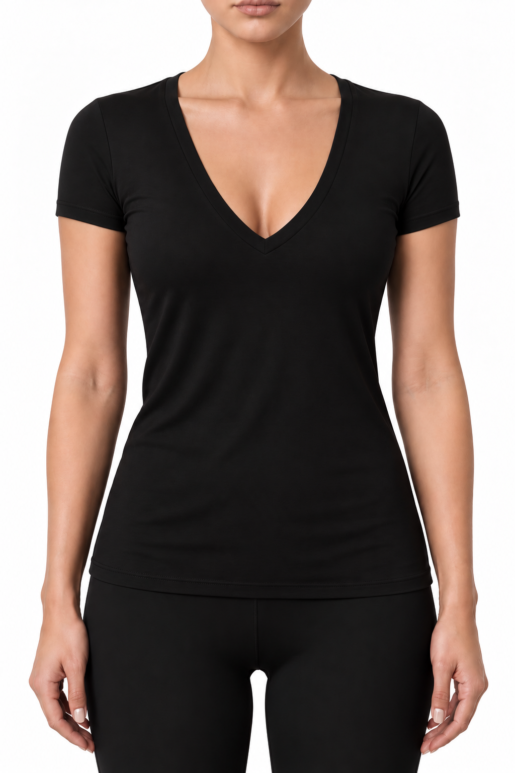 V-Neck T-Shirt - Black