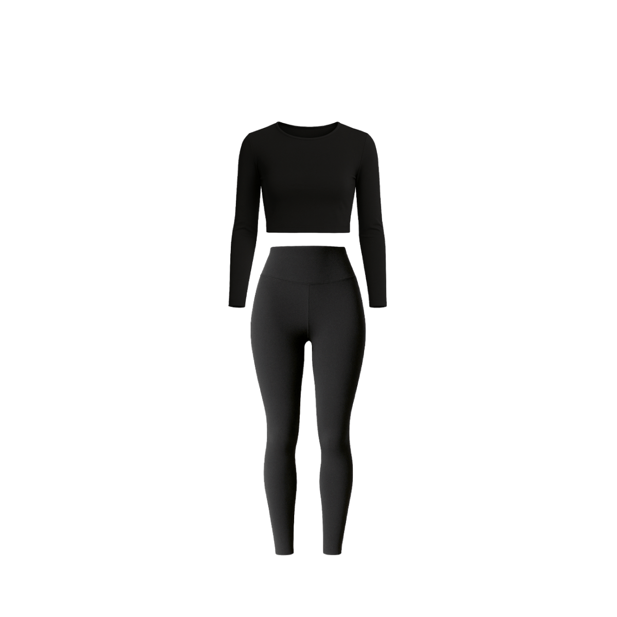 Long Sleeved Crop Top + Leggings - EMMYDEVEAUX