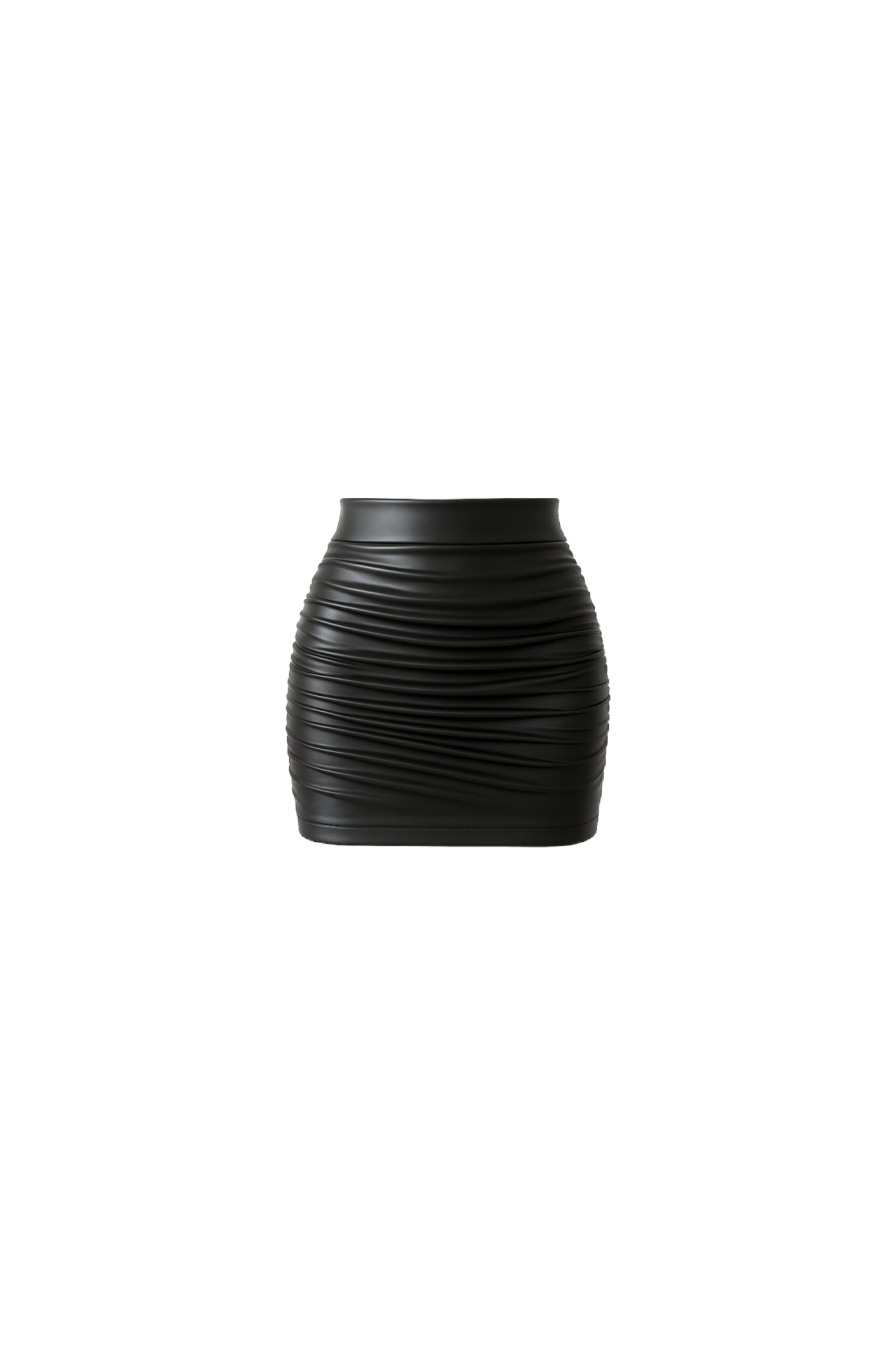 Pleather Ruched Mini Skirt - EMMYDEVEAUX