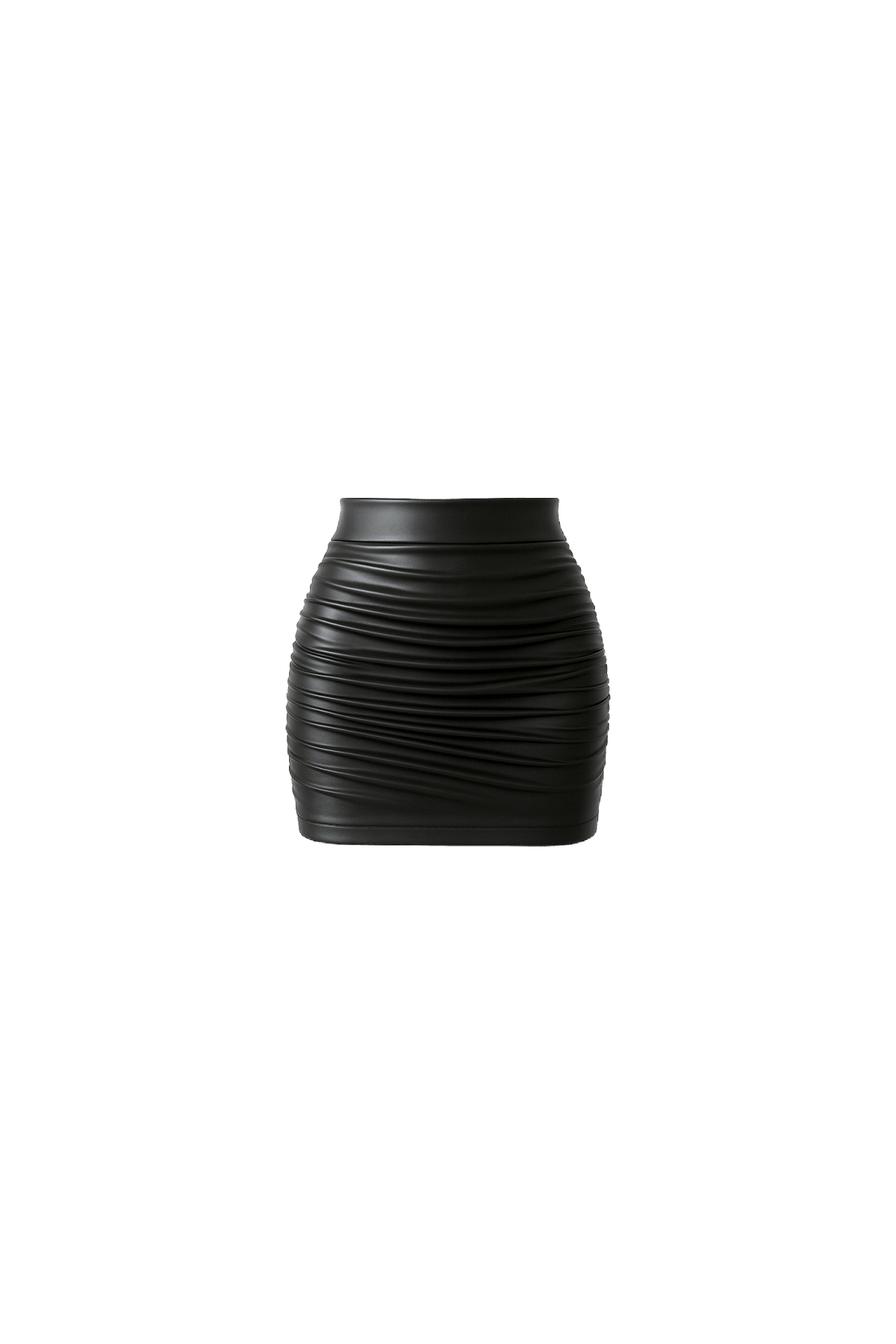 Pleather Ruched Mini Skirt - EMMYDEVEAUX
