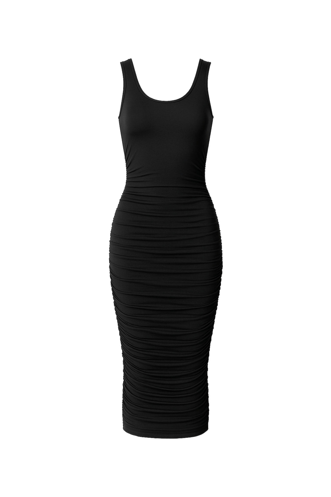 Ruched Tank Midi Dress - EMMYDEVEAUX