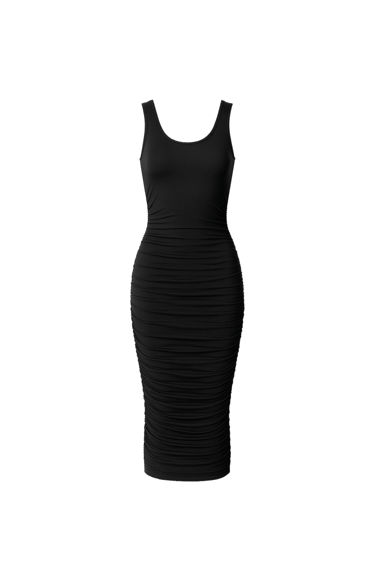 Ruched Tank Midi Dress - EMMYDEVEAUX