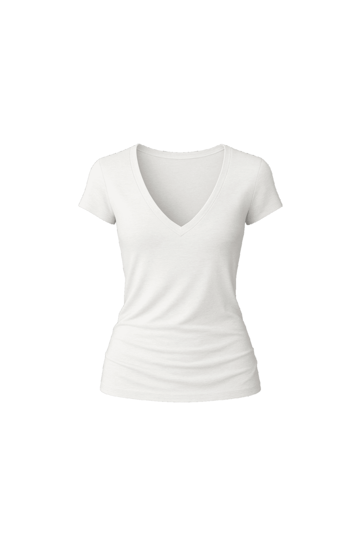 V-Neck T-Shirt - Heathered White - EMMYDEVEAUX