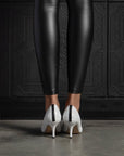 White Croc Pumps - EMMYDEVEAUX