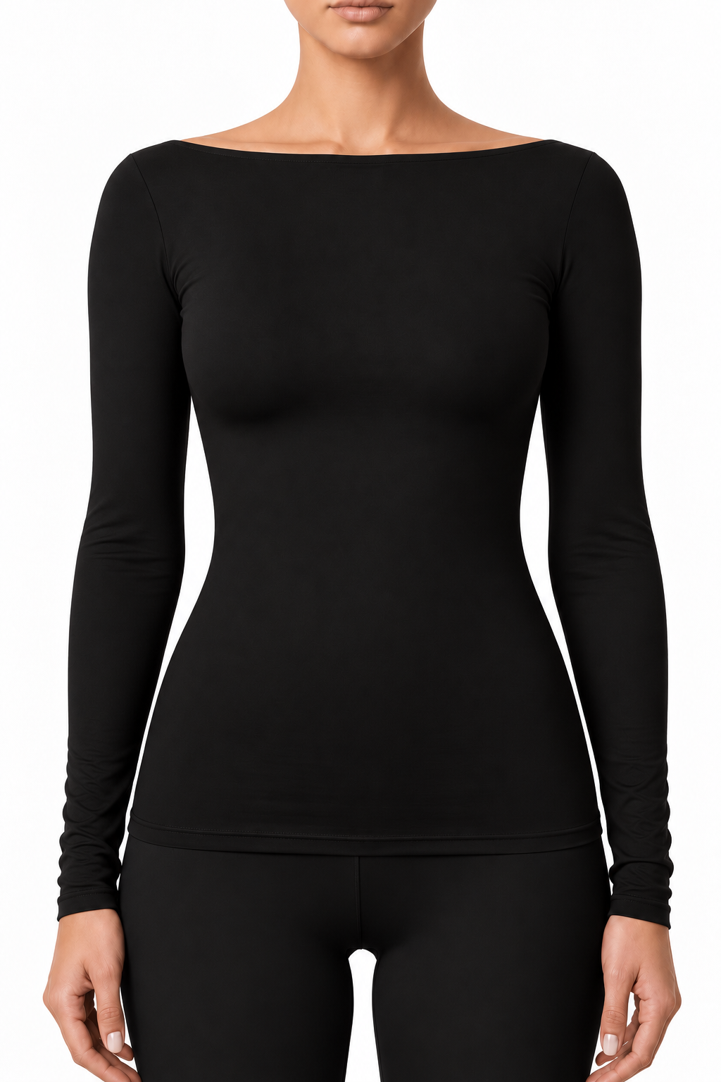 Long Sleeved Boat Neck Shirt