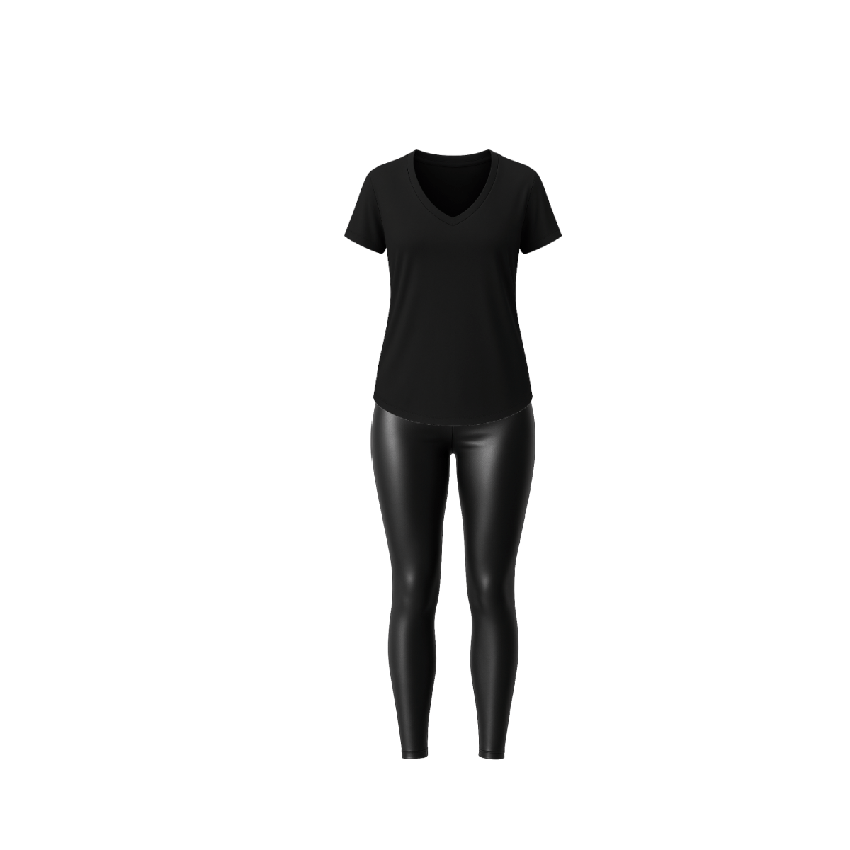 Boyfriend T-Shirt + Pleather Leggings - EMMYDEVEAUX