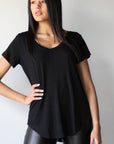 Boyfriend T-Shirt + Pleather Leggings - EMMYDEVEAUX
