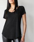 Boyfriend T-Shirt + Pleather Leggings - EMMYDEVEAUX