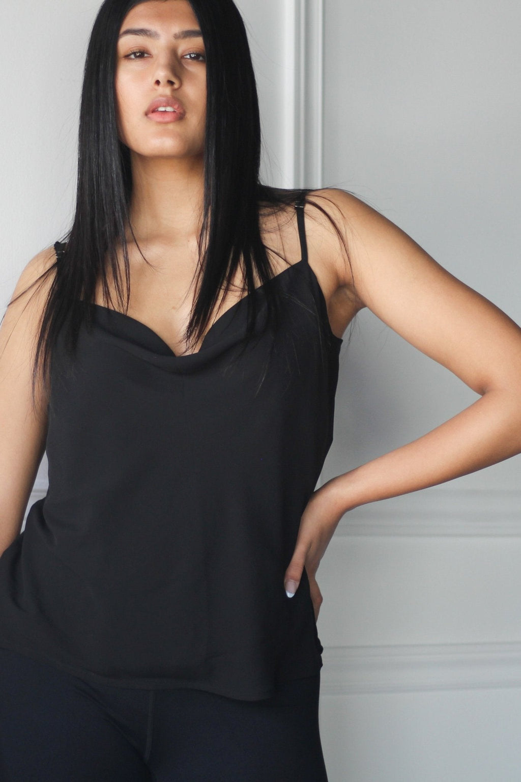 Chiffon Cowl Neck Camisole - EMMYDEVEAUX