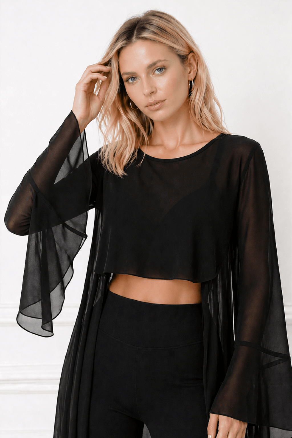 Chiffon Cropped Duster - EMMYDEVEAUX