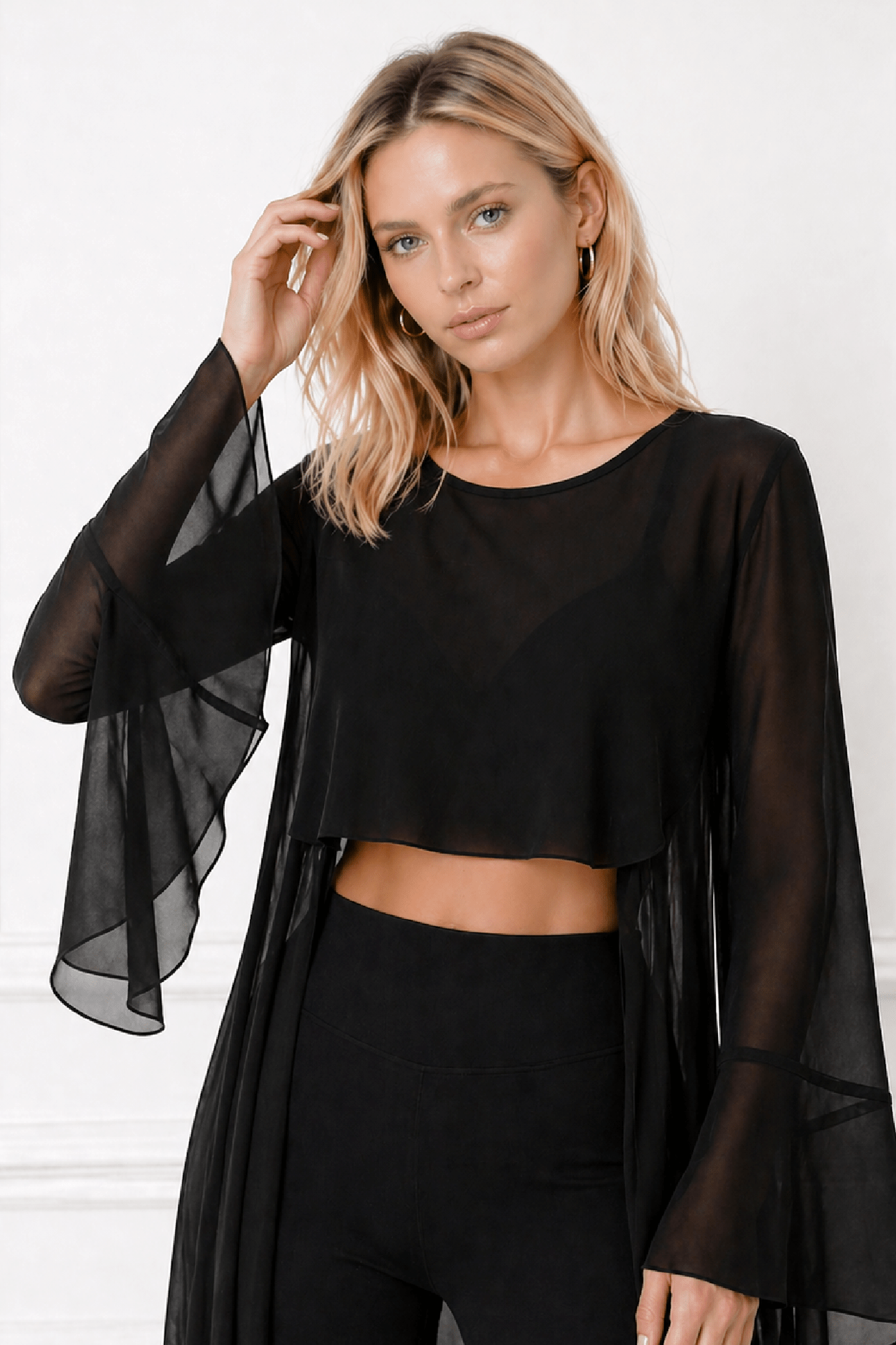 Chiffon Cropped Duster - EMMYDEVEAUX