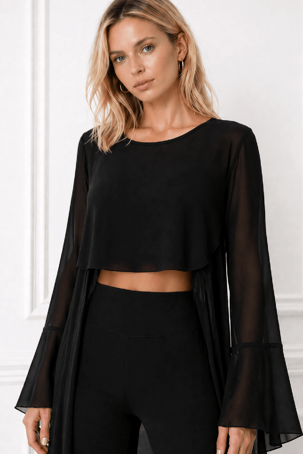 Chiffon Cropped Duster - EMMYDEVEAUX