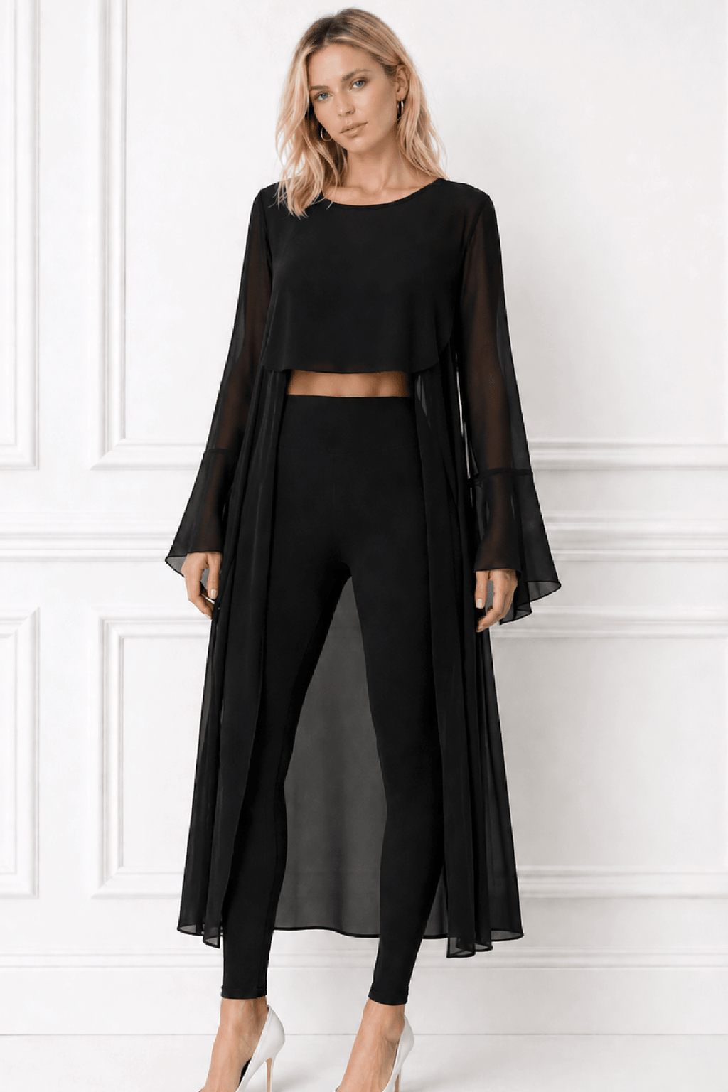 Chiffon Cropped Duster - EMMYDEVEAUX