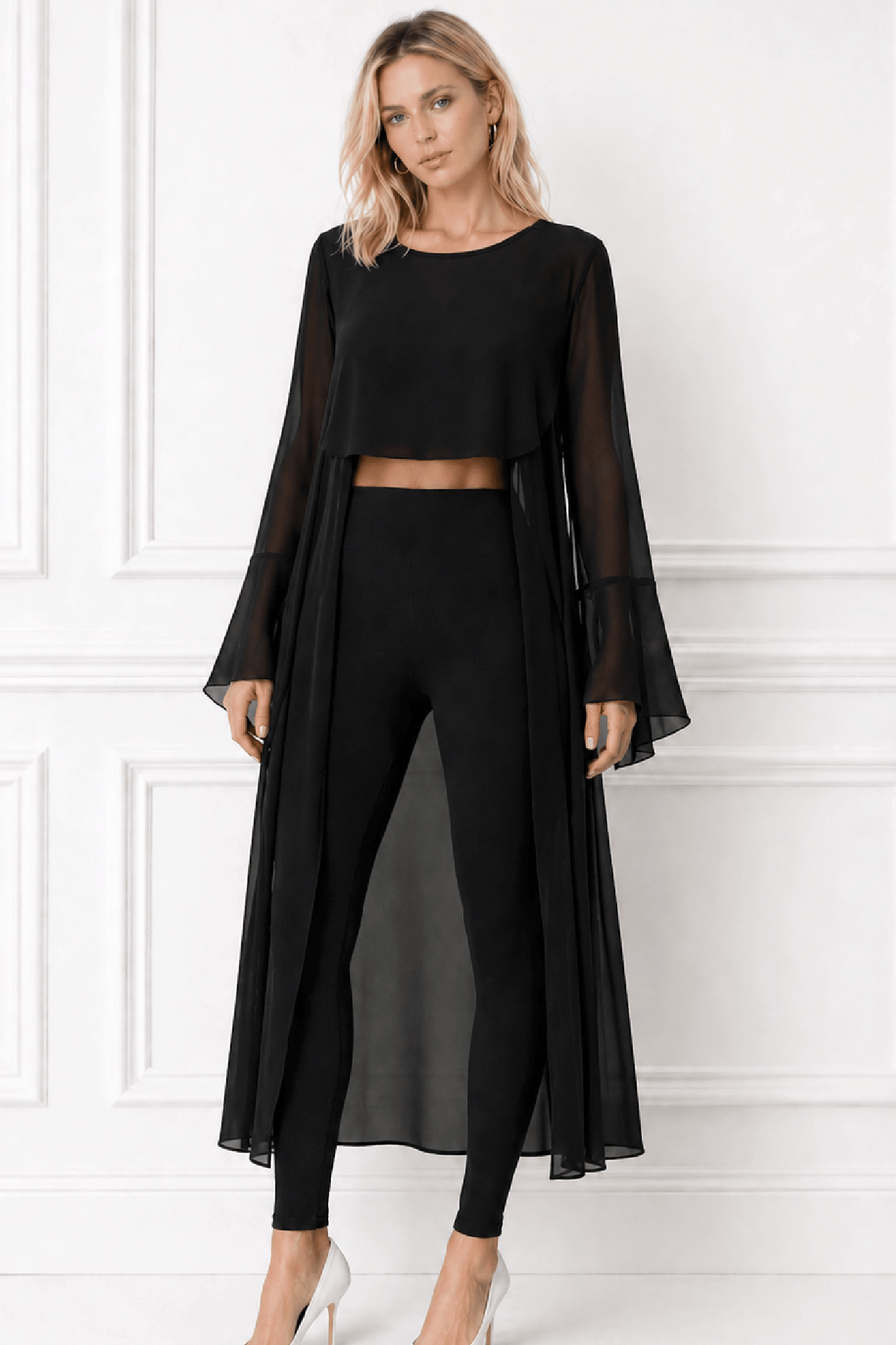 Chiffon Cropped Duster - EMMYDEVEAUX