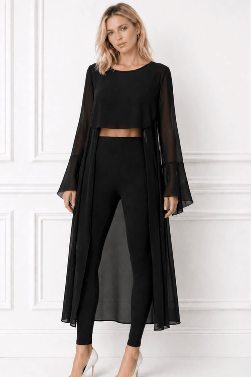 Chiffon Cropped Duster - EMMYDEVEAUX