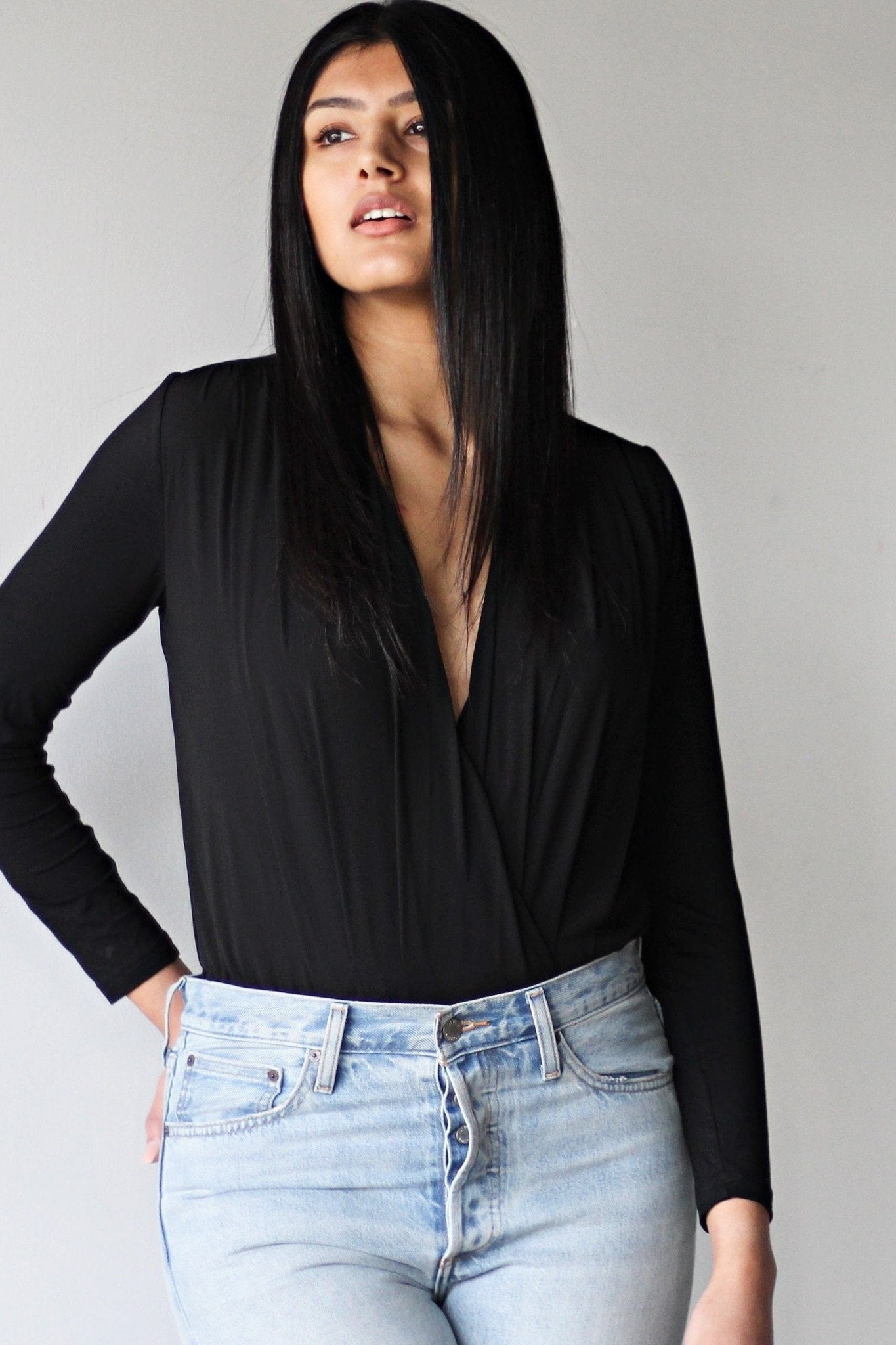 Chiffon Wrap Bodysuit - EMMYDEVEAUX