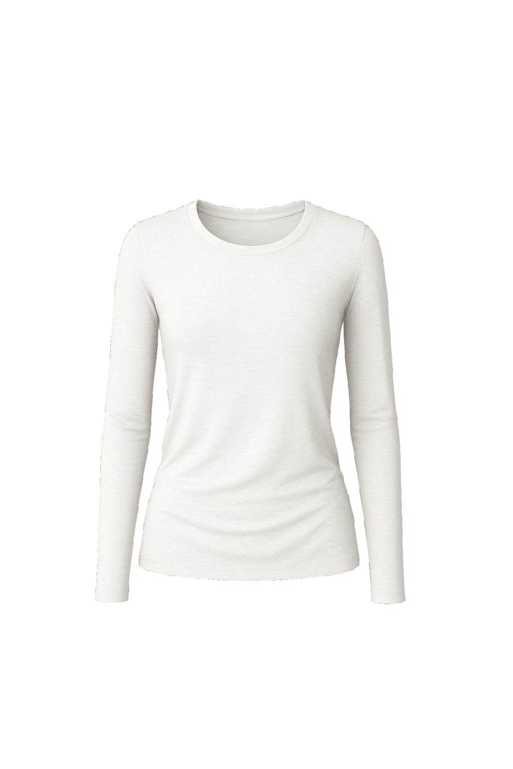 Crew Neck - Heathered White - EMMYDEVEAUX