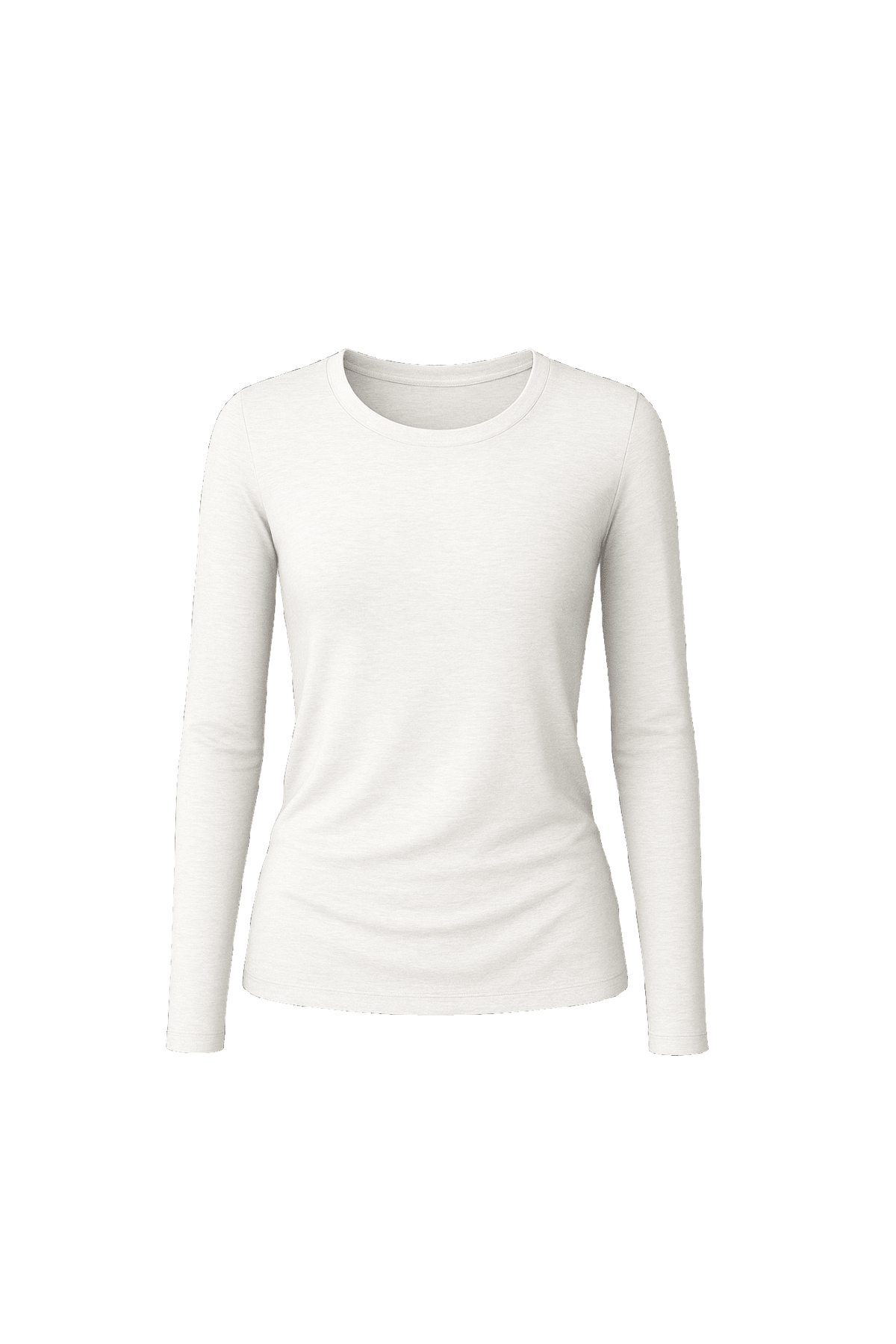 Crew Neck - Heathered White - EMMYDEVEAUX