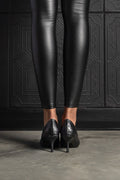 Harper Heel Black Croc - EMMYDEVEAUX