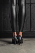 Harper Heel Black Croc - EMMYDEVEAUX