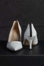 Harper Heel White Croc - EMMYDEVEAUX