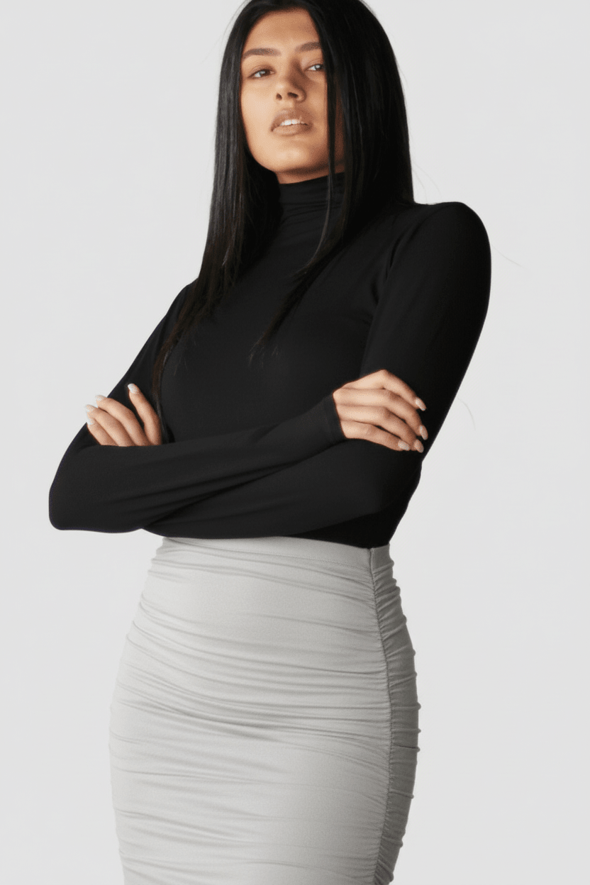 Long Sleeved Turtleneck Shirt - EMMYDEVEAUX