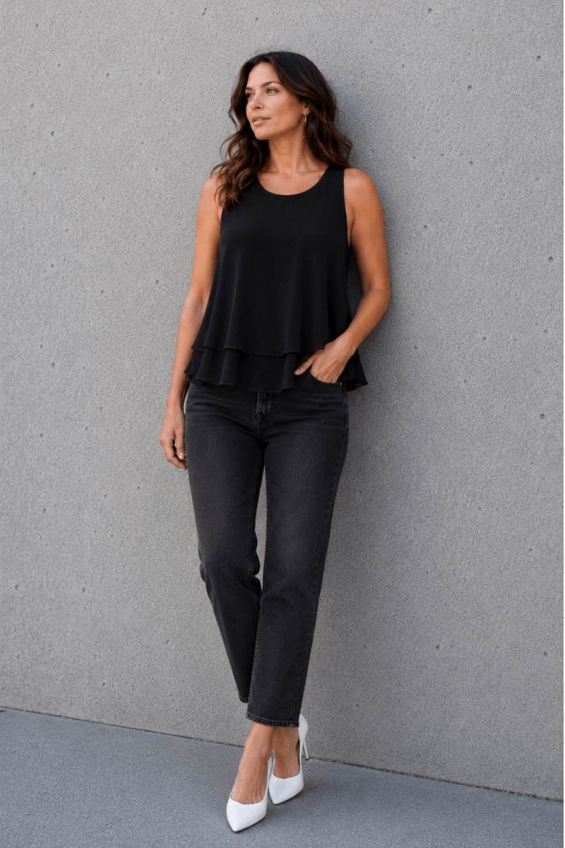 Modal Lined Chiffon Tank - EMMYDEVEAUX