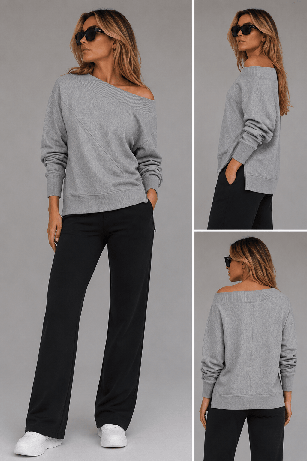 Off The Shoulder Sweatshirt - EMMYDEVEAUX