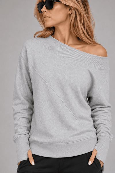 Off The Shoulder Sweatshirt - EMMYDEVEAUX