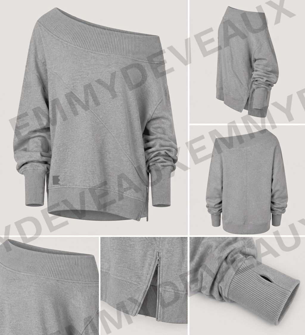 Off The Shoulder Sweatshirt - EMMYDEVEAUX