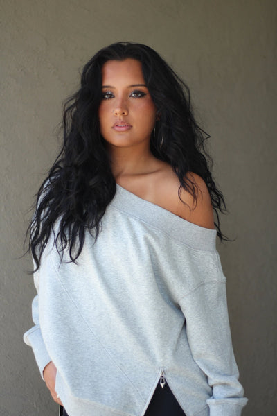 Off The Shoulder Sweatshirt - EMMYDEVEAUX