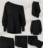 Off The Shoulder Sweatshirt - EMMYDEVEAUX