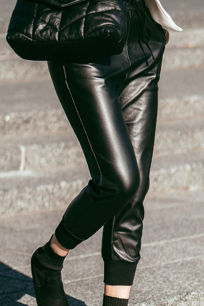 Pleather Joggers - EMMYDEVEAUX