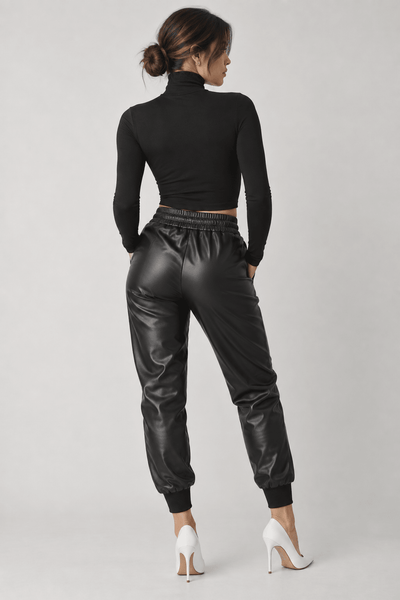 Pleather Joggers - EMMYDEVEAUX