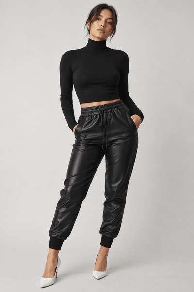 Pleather Joggers - EMMYDEVEAUX