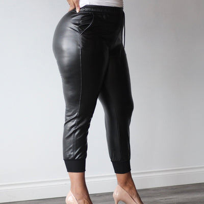 Pleather Joggers - EMMYDEVEAUX