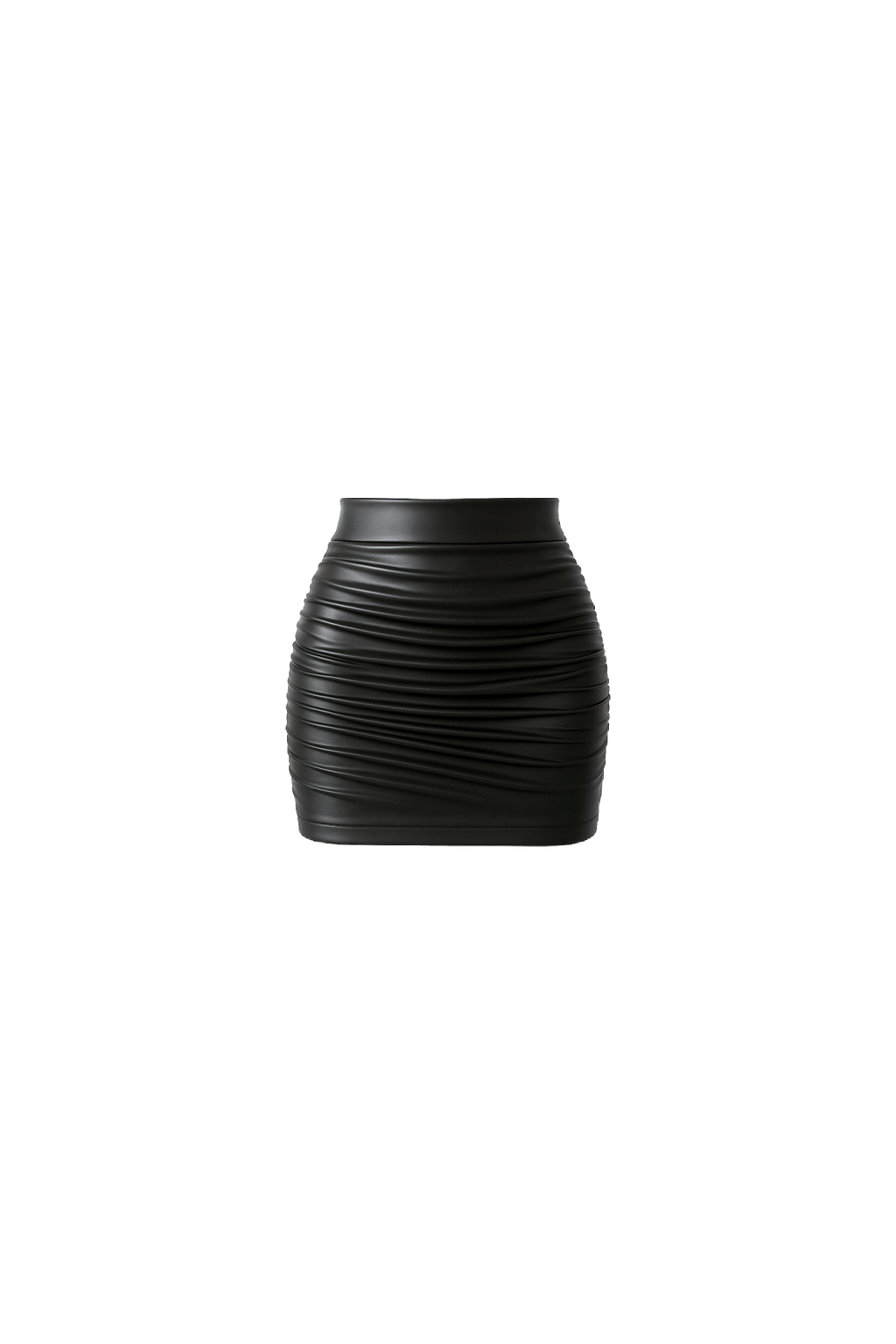 Pleather Ruched Mini Skirt - EMMYDEVEAUX
