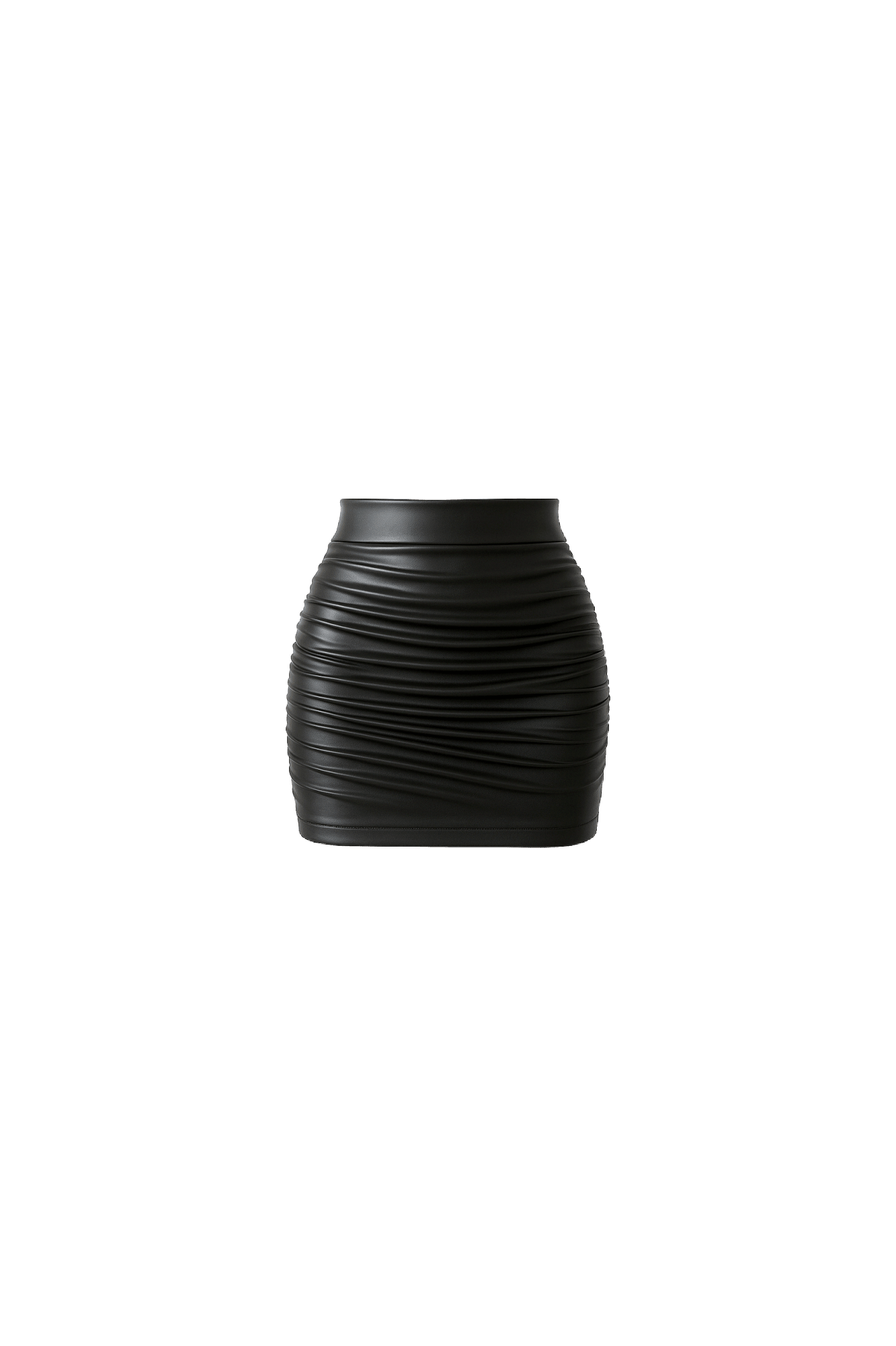Pleather Ruched Mini Skirt - EMMYDEVEAUX