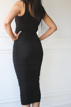 Ruched Tank Midi Dress - EMMYDEVEAUX