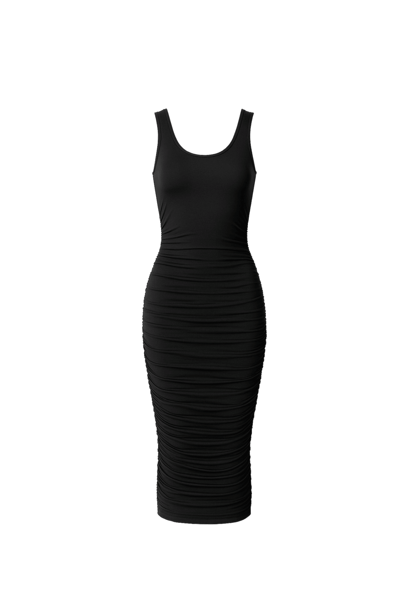 Ruched Tank Midi Dress - EMMYDEVEAUX