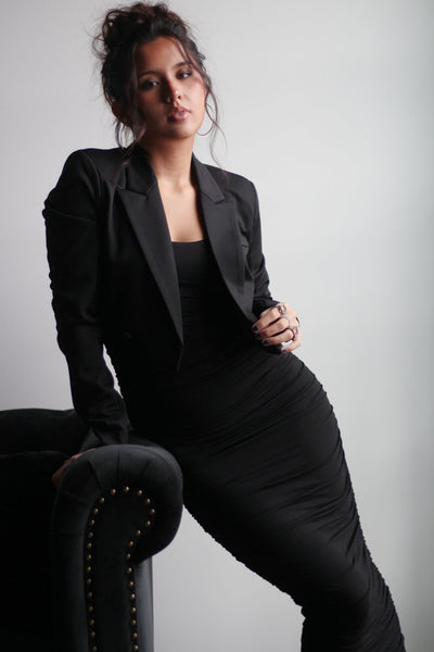 Ruched Tank Midi Dress - EMMYDEVEAUX