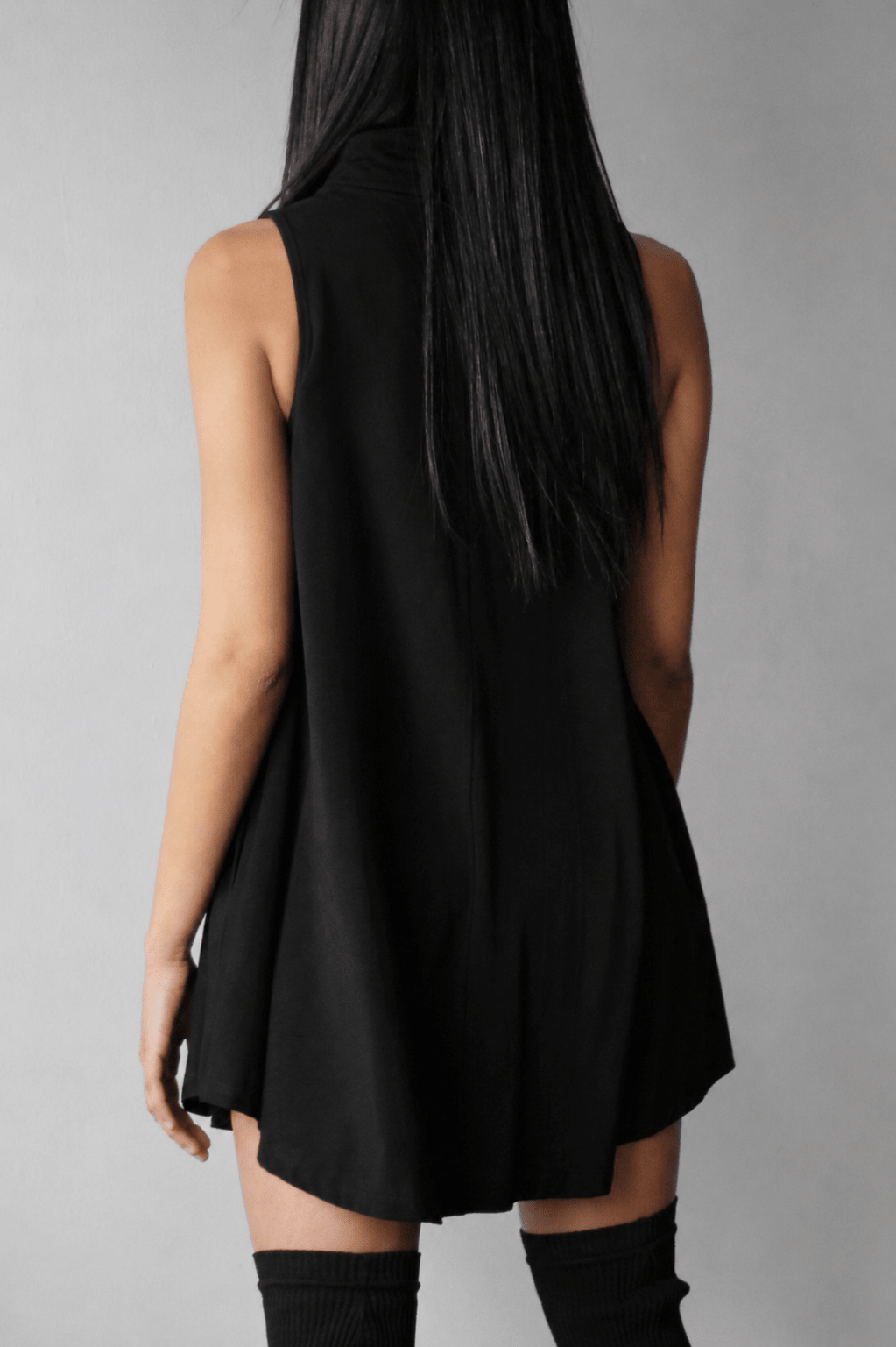 Sleeveless Turtleneck Pocket Dress - EMMYDEVEAUX
