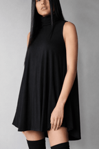 Sleeveless Turtleneck Pocket Dress - EMMYDEVEAUX