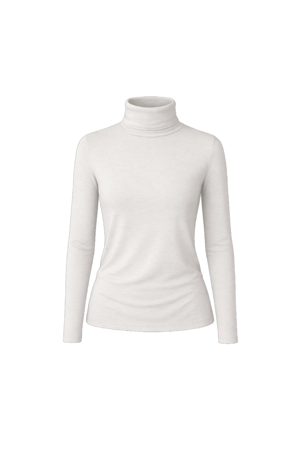 Turtleneck Shirt - Heathered White - EMMYDEVEAUX