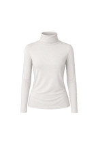 Turtleneck Shirt - Heathered White - EMMYDEVEAUX