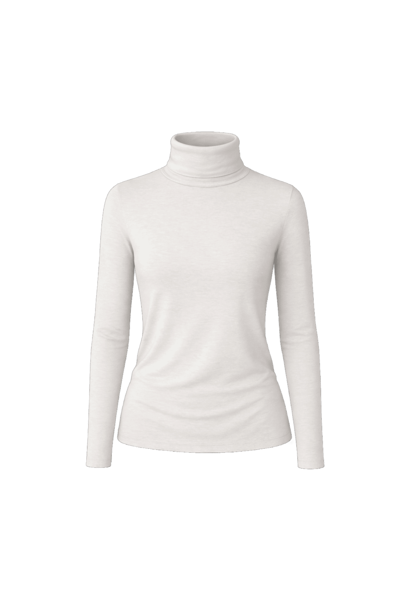 Turtleneck Shirt - Heathered White - EMMYDEVEAUX