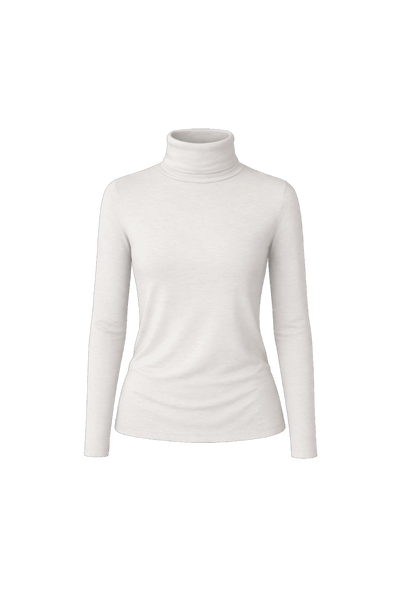 Turtleneck Shirt - Heathered White - EMMYDEVEAUX