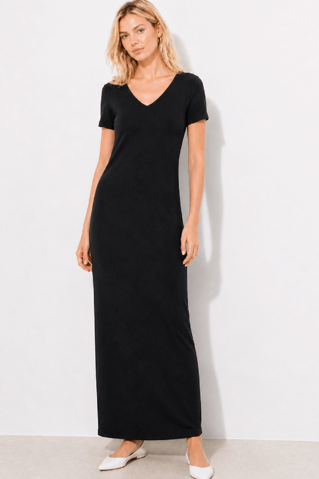 V-Neck Maxi Dress - EMMYDEVEAUX