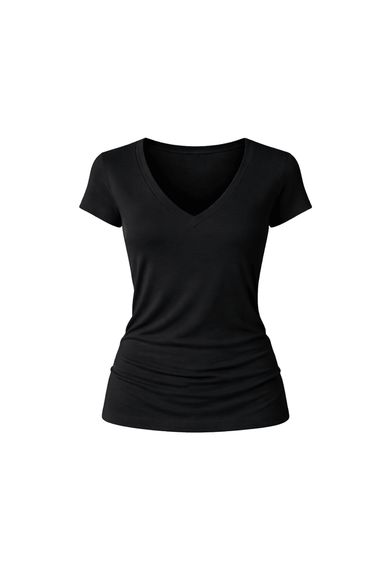 V-Neck T-Shirt - Black - EMMYDEVEAUX