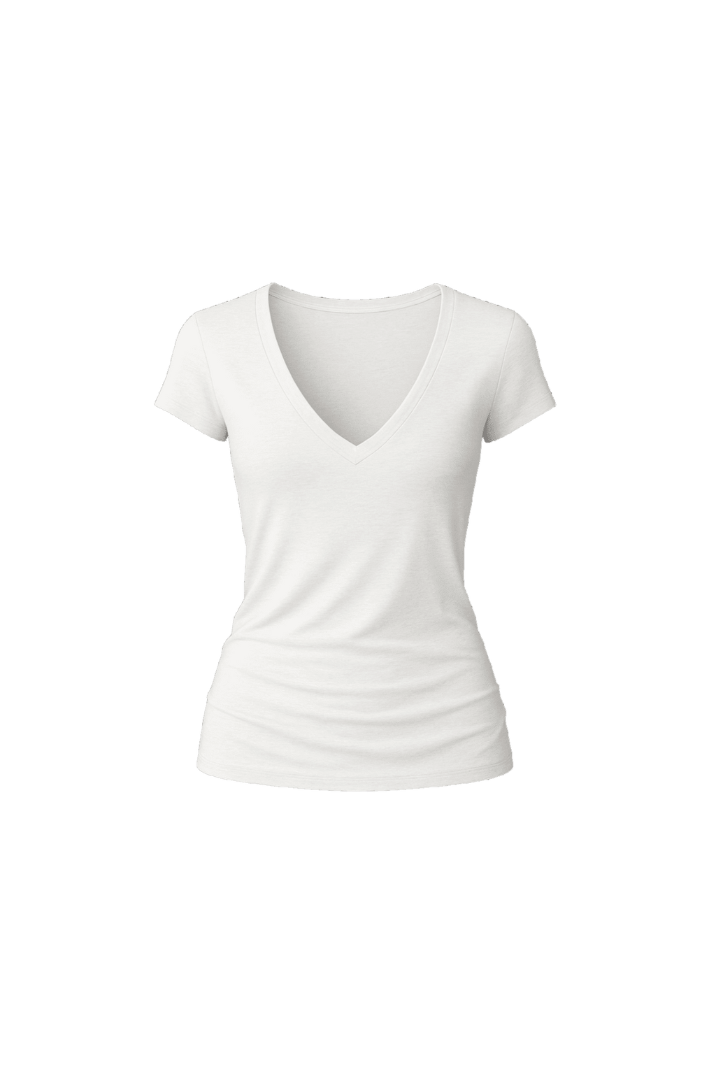 V-Neck T-Shirt - Heathered White - EMMYDEVEAUX